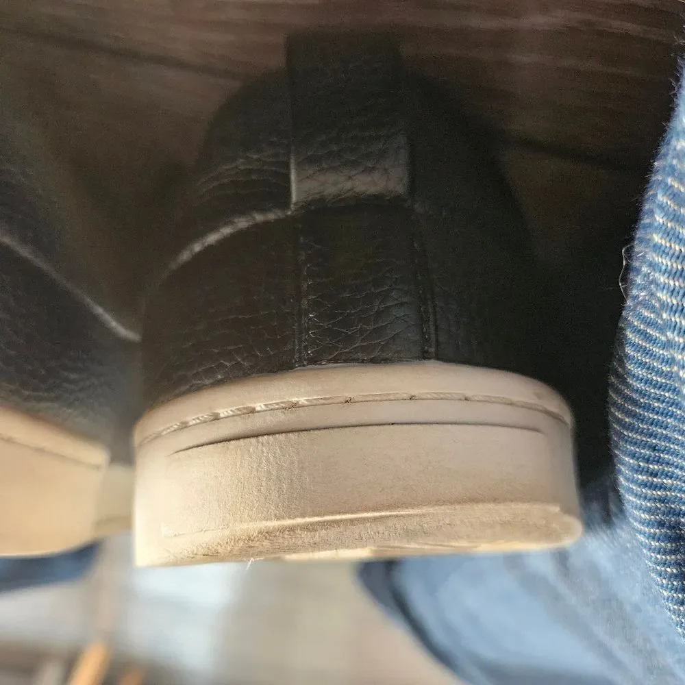 Zara Black Leather Euro Sneakers